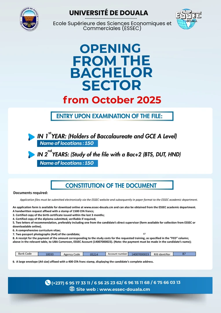 Ouverture Inscription Bachelor 2025