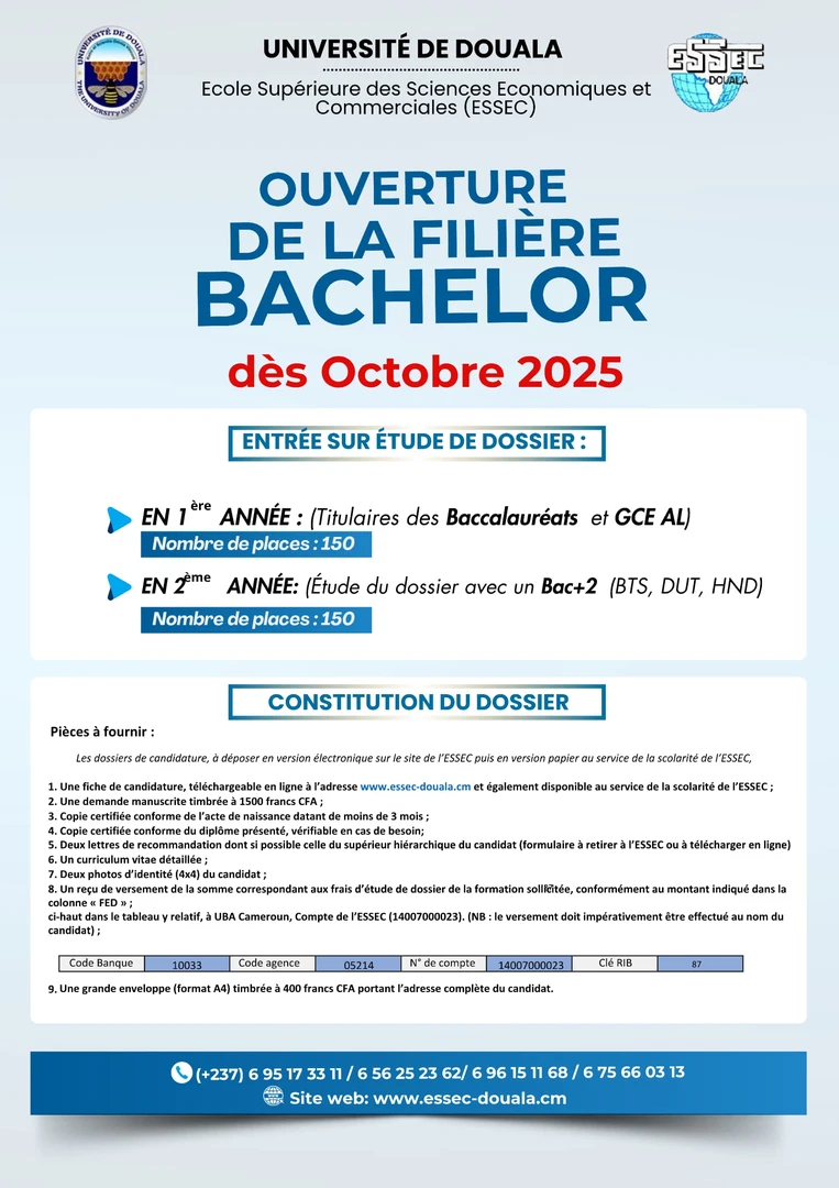 Ouverture Inscription Bachelor 2025